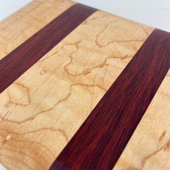 Small Bar Cutting Board Cherry with Walnut Strips - Picture 3 of 6